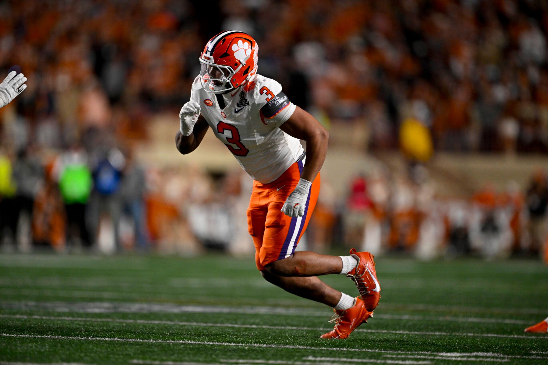 Clemson Tigers defensive end T.J. Parker (3) in action during the game between the Texas Longhorns and the Clemson Tigers in the CFP National Playoff First Round at Darrell K Royal-Texas Memorial Stadium.