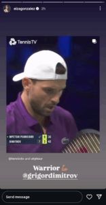 Grigor Dimitrov's girlfriend Eiza González's on Instagram