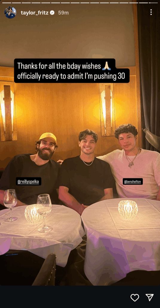 Taylor Fritz on Instagram