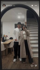 Cleveland Browns rookie quarterback Dillon Gabriel with fiancee Zo Caswell