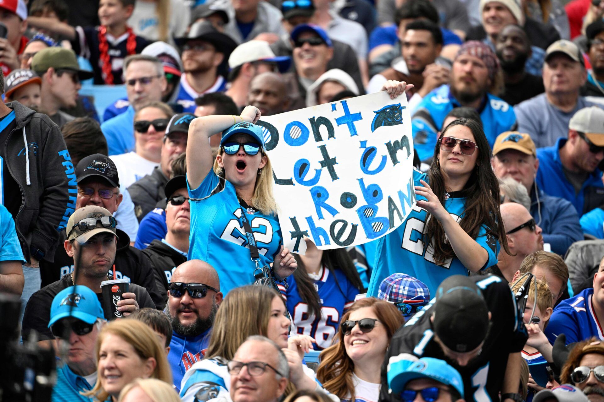 Carolina Panthers fans in the second quarter at Bank of America Stadium.