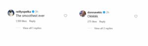 Screenshot of Jannik Sinner's Instagram post featuring players' comments | Source: IG/janniksin