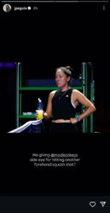 Jessica Pegula's Instagram story