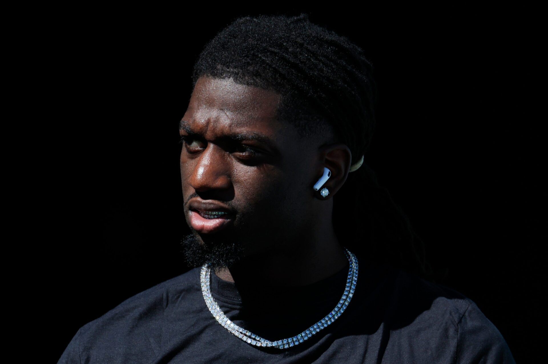 Jacksonville Jaguars wide receiver Brian Thomas Jr. (7) walks on the field before an NFL football matchup, Sunday, Oct. 12, 2025, at EverBank Stadium in Jacksonville, Fla. The Seahawks defeated the Jaguars 20-12.