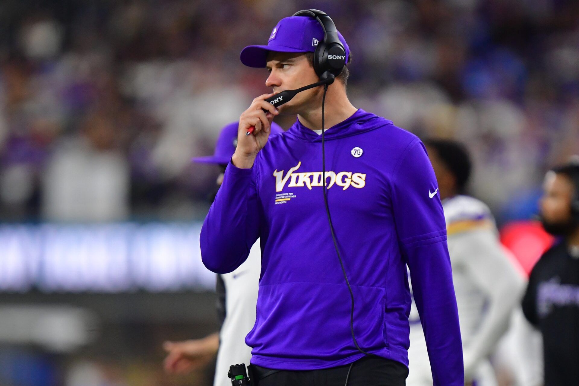 Minnesota Vikings head coach Kevin O'Connell during the second half at SoFi Stadium.