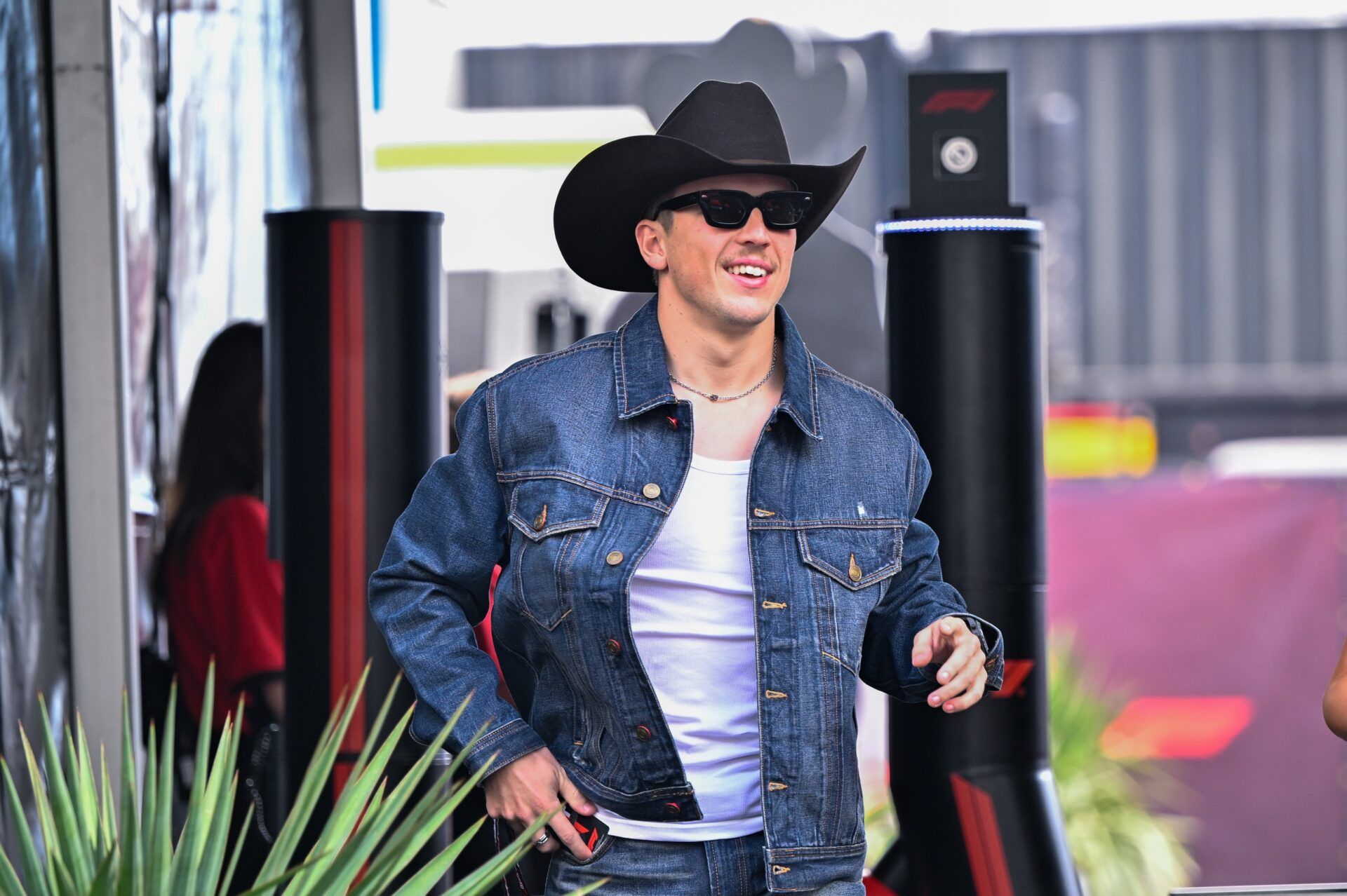 Visa Cash App Racing Bulls driver Liam Lawson (30) of Team New Zealand arrives at the track before practice for the US Grand Prix at Circuit of The Americas Austin.