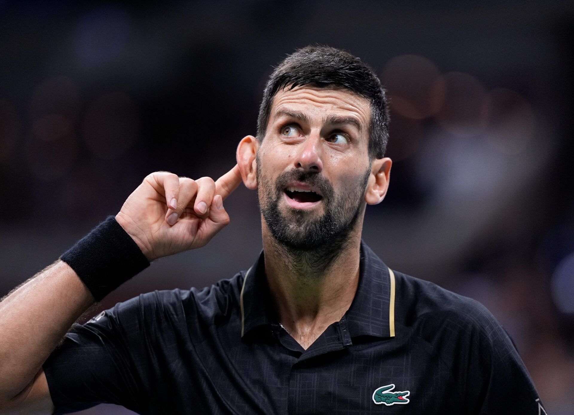 Flushing, NY, USA;  
Novak Djokovic (SRB) strirs up the crowd in the 1st set against Taylor Fritz (USA) (not pictured) on day ten of the 2025 U.S. Open tennis tournament at the USTA Billie Jean King National Tennis Center.
