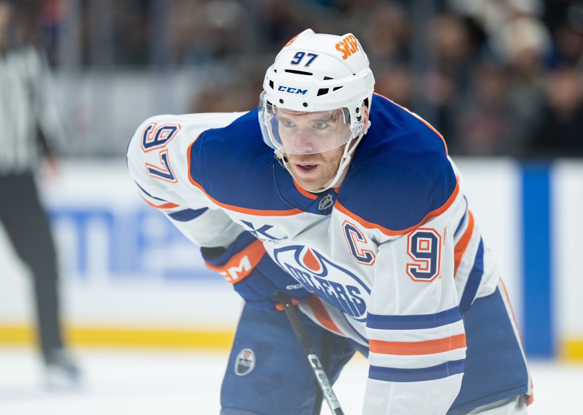 Edmonton Oilers forward Connor McDavid (97) is pictured during a game against the Seattle Kraken at Climate Pledge Arena.