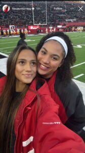 Nebraska Volleyball stars Harper Murray and Teraya Sigler at the Huskers Football game (source: @harpermurrayy/Instagram)