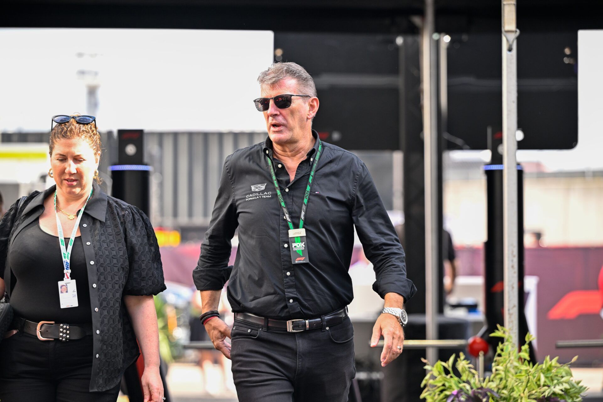 Austin, TX, USA; Cadillac Formula 1 team principal Graeme Lowdon arrives at the track before practice for the US Grand Prix at Circuit of The Americas Austin.