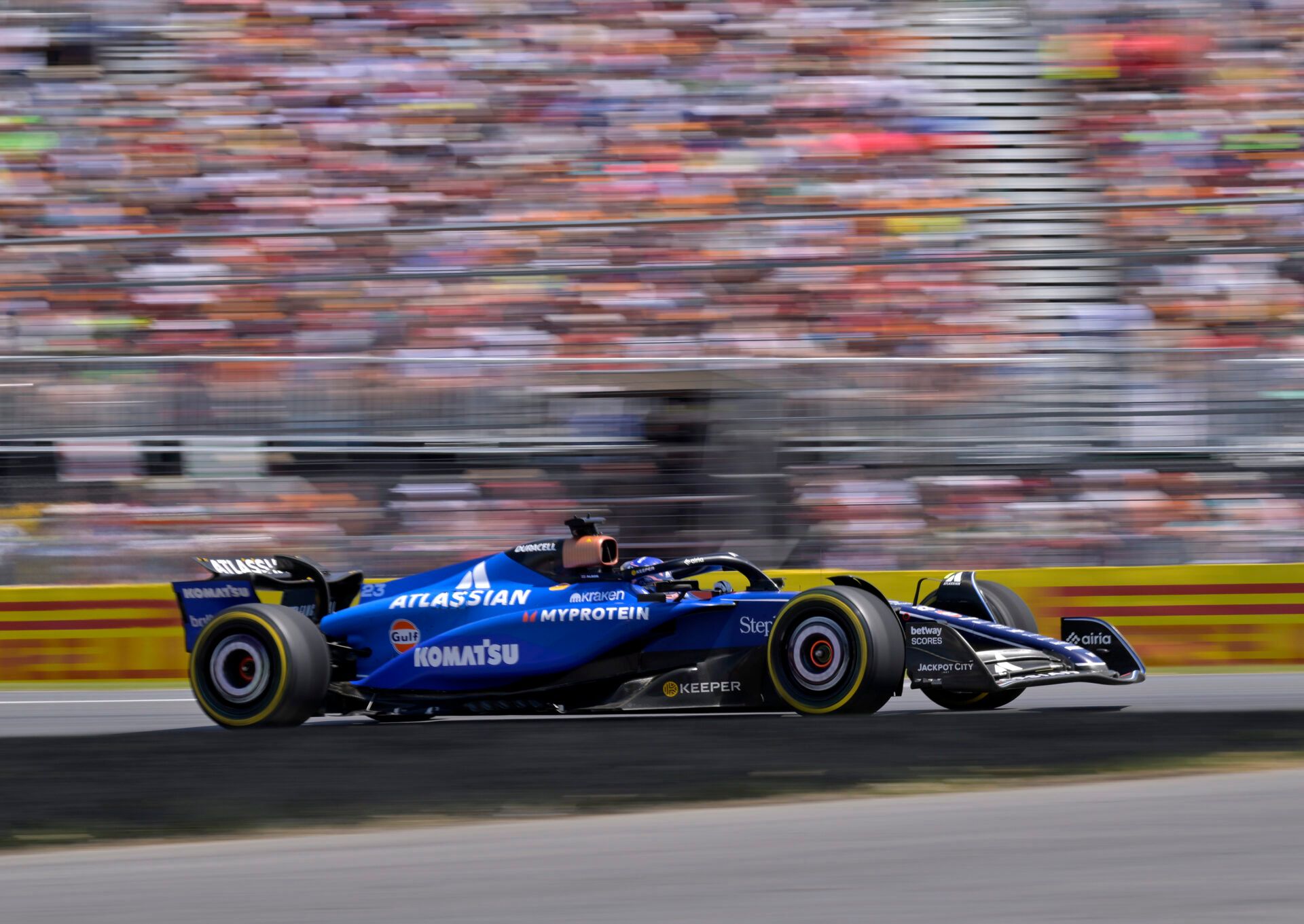 Williams driver Carlos Sainz (55) races during the F1 Montreal Grand Prix at Circuit Gilles-Villeneuve.