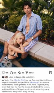 Taylor Fritz and girlfriend Morgan Riddle