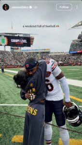 Screenshot of Biles' Instagram story 