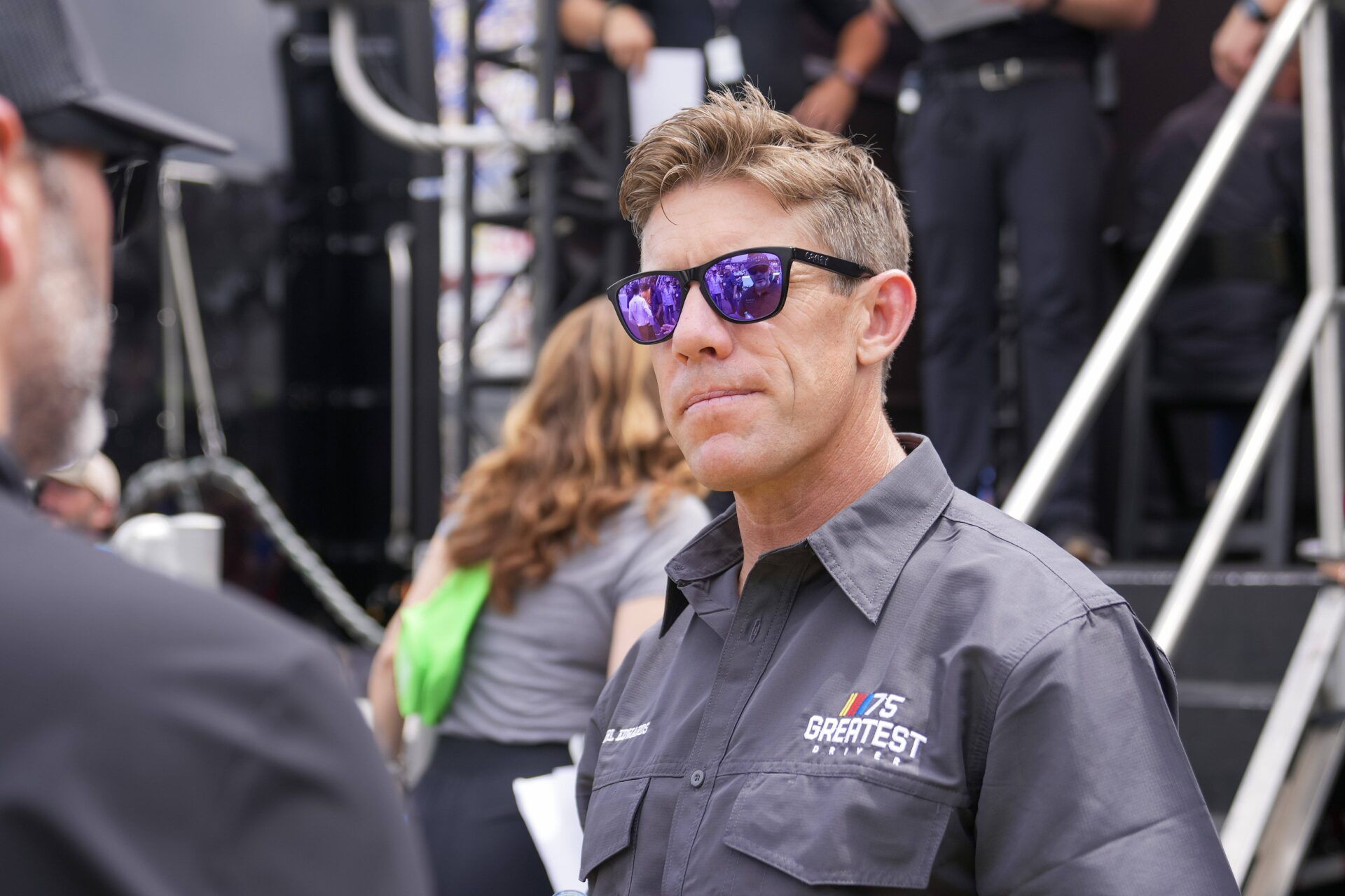 Carl Edwards pre-race at Darlington Raceway.
