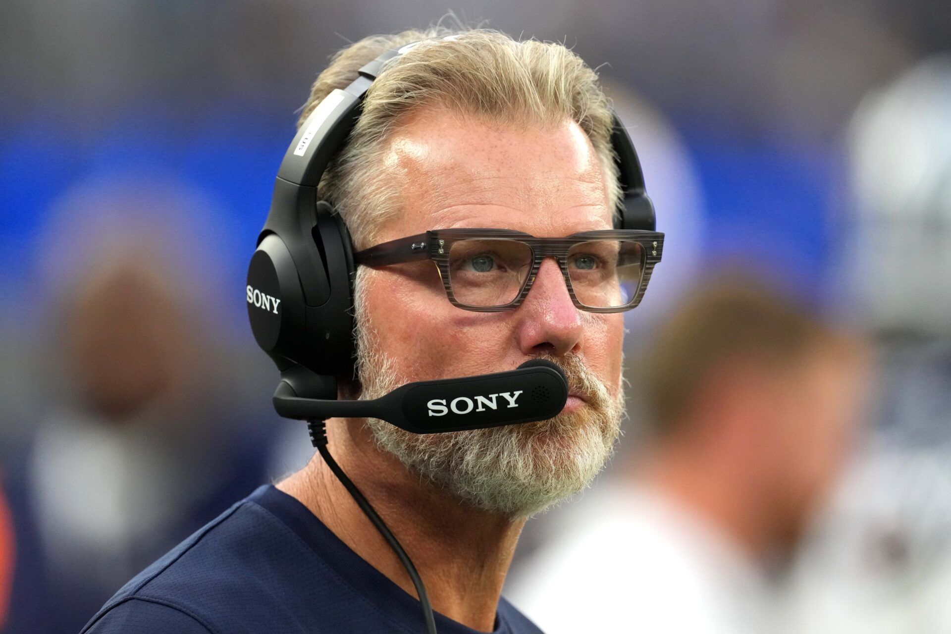 Dallas Cowboys defensive coordinator Matt Eberflus watches from the sidelines against the Los Angeles Rams in the second half at SoFi Stadium.