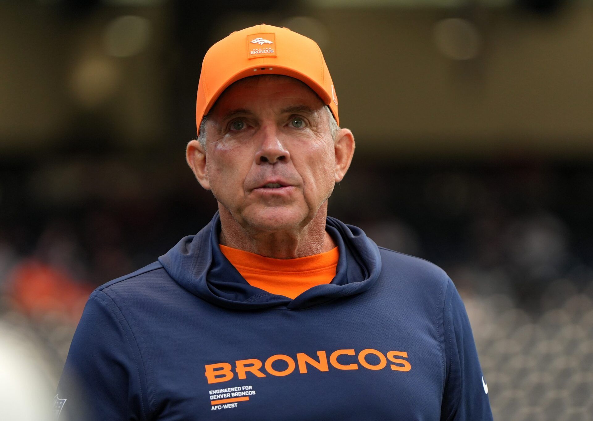 Denver Broncos head coach Sean Payton before a game against the Houston Texans at NRG Stadium.