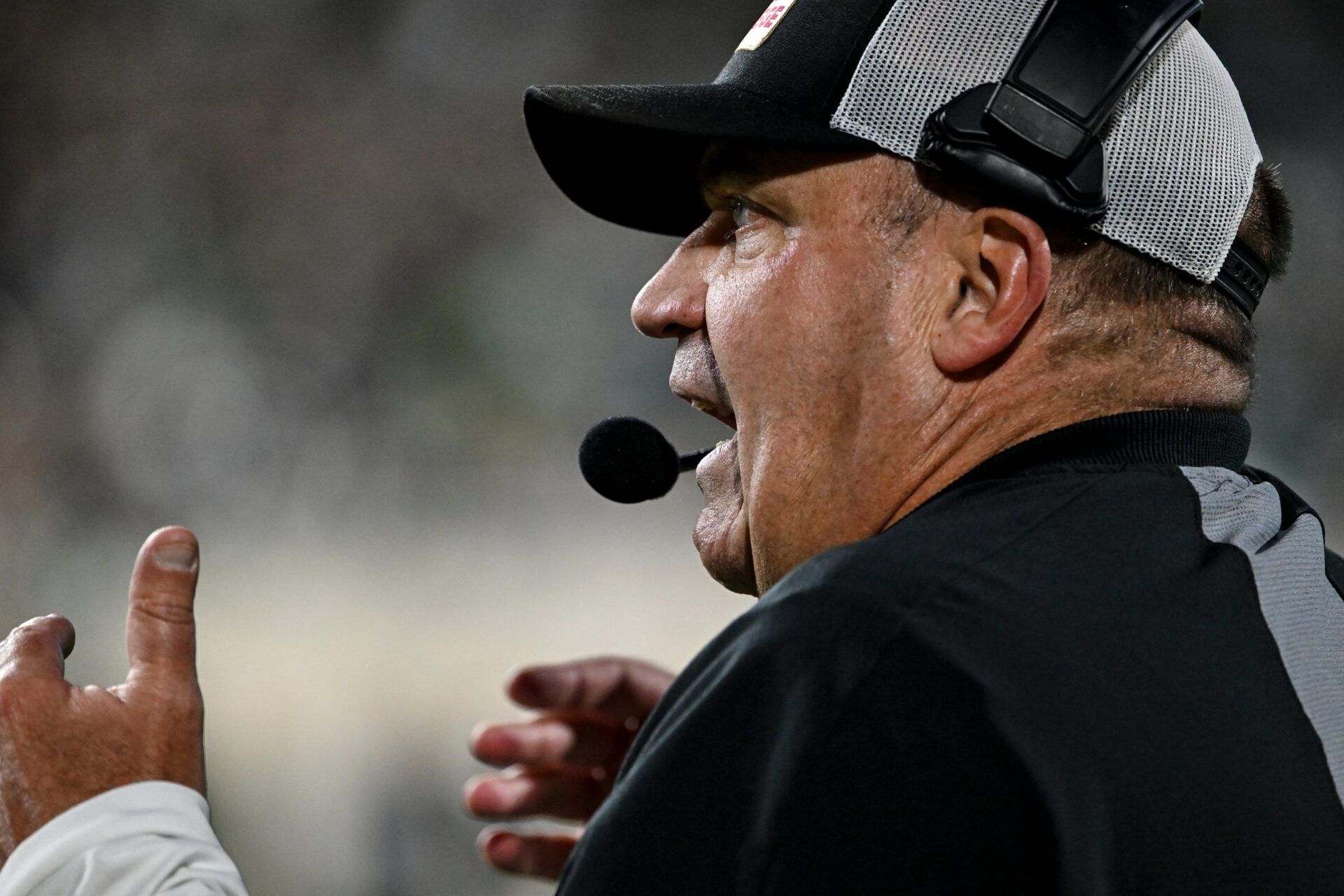 Boston College's head coach Bill O'Brien reacts during the second quarter in the game against Michigan State on Saturday, Sept. 6, 2025, at Spartan Stadium in East Lansing.