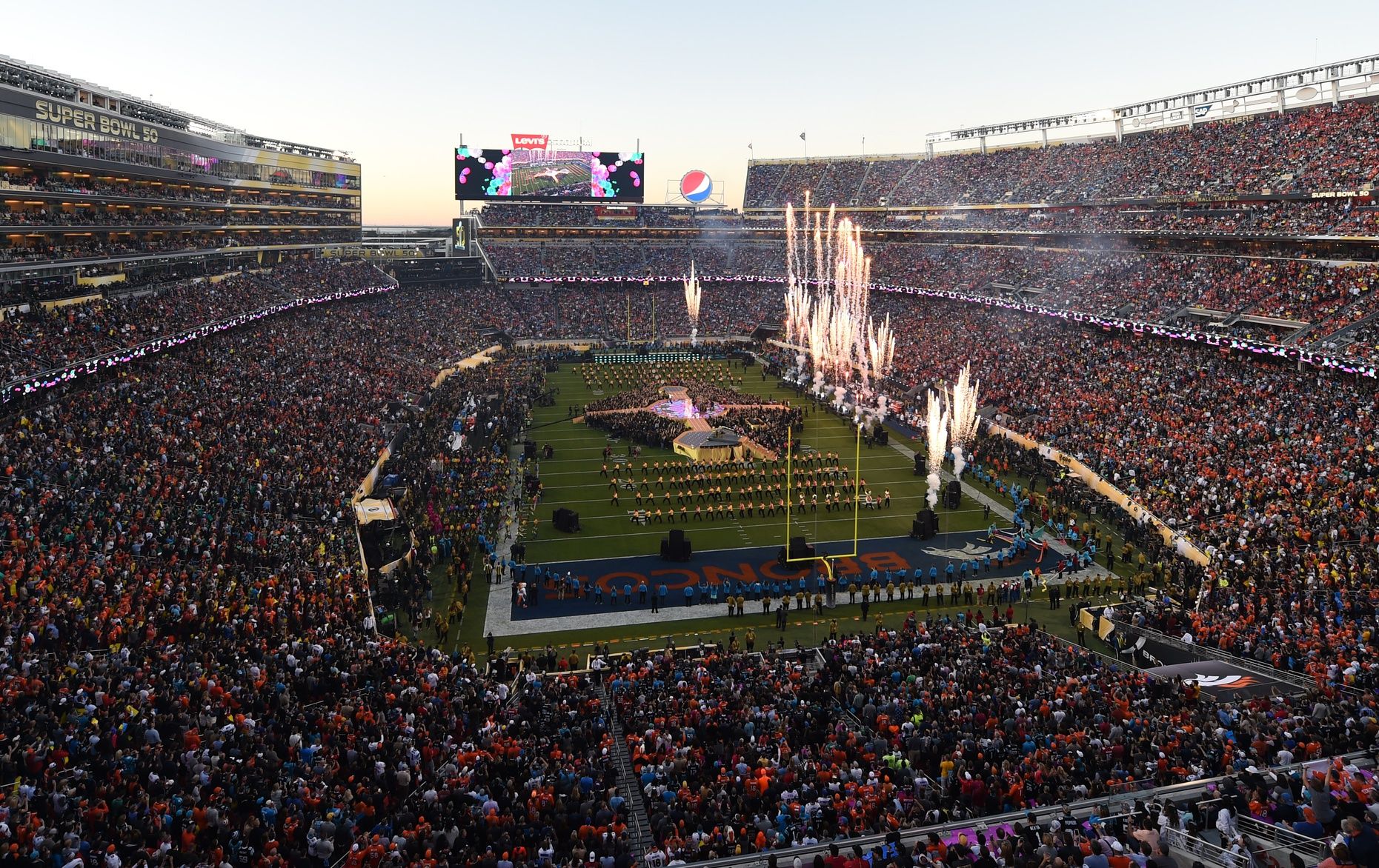 Halftime show in Super Bowl 50 at Levi's Stadium.