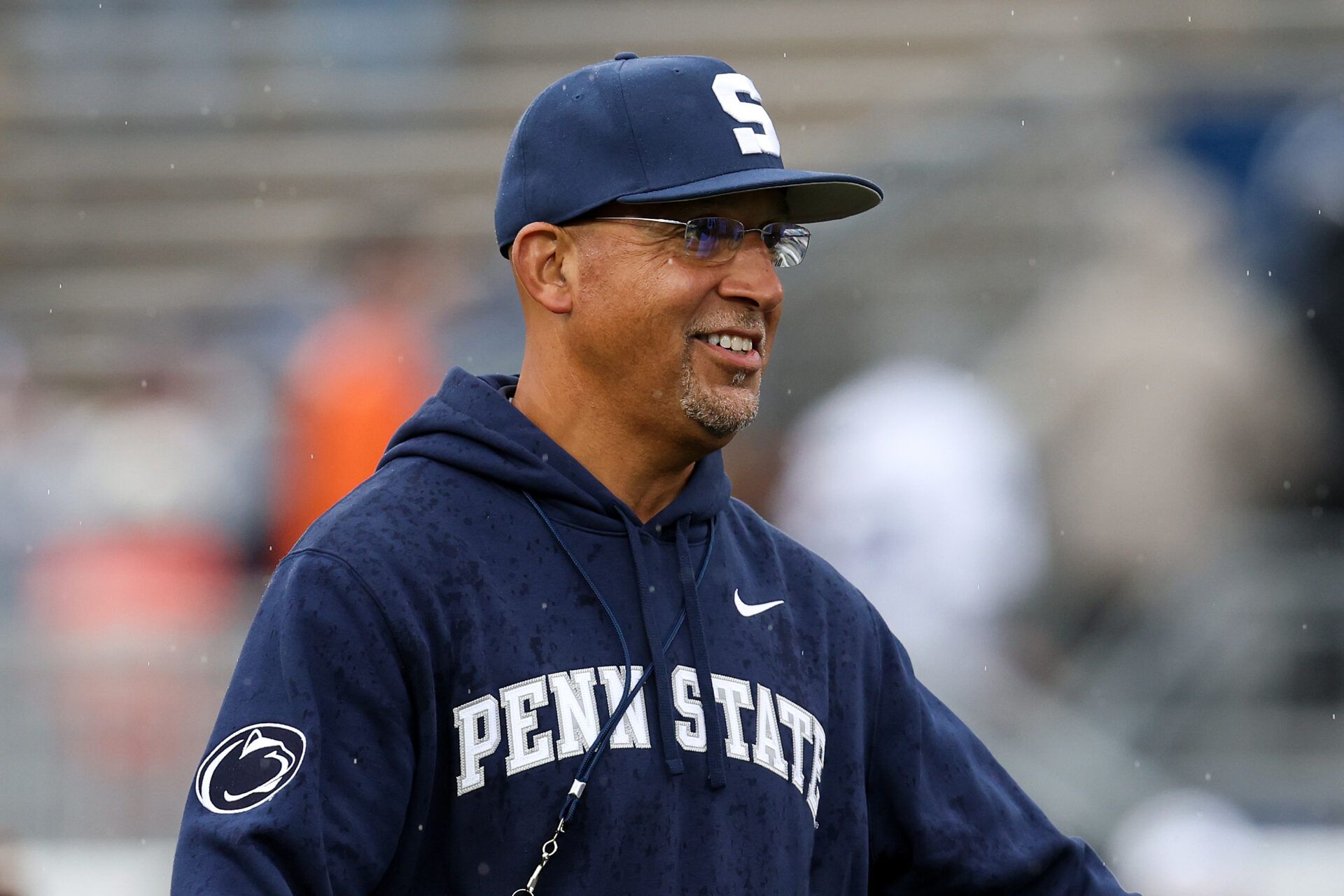 Penn State Nittany Lions head coach James Franklin walks on the field prior to the game against the Florida International Panthers at Beaver Stadium.
