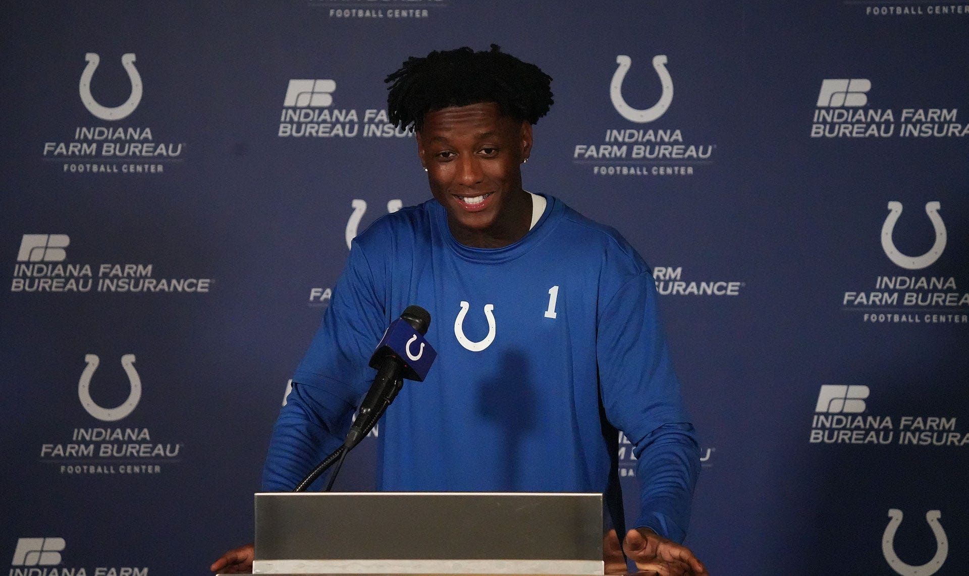 Indianapolis Colts cornerback Sauce Gardner meets with the media on Thursday, November 6, 2025.