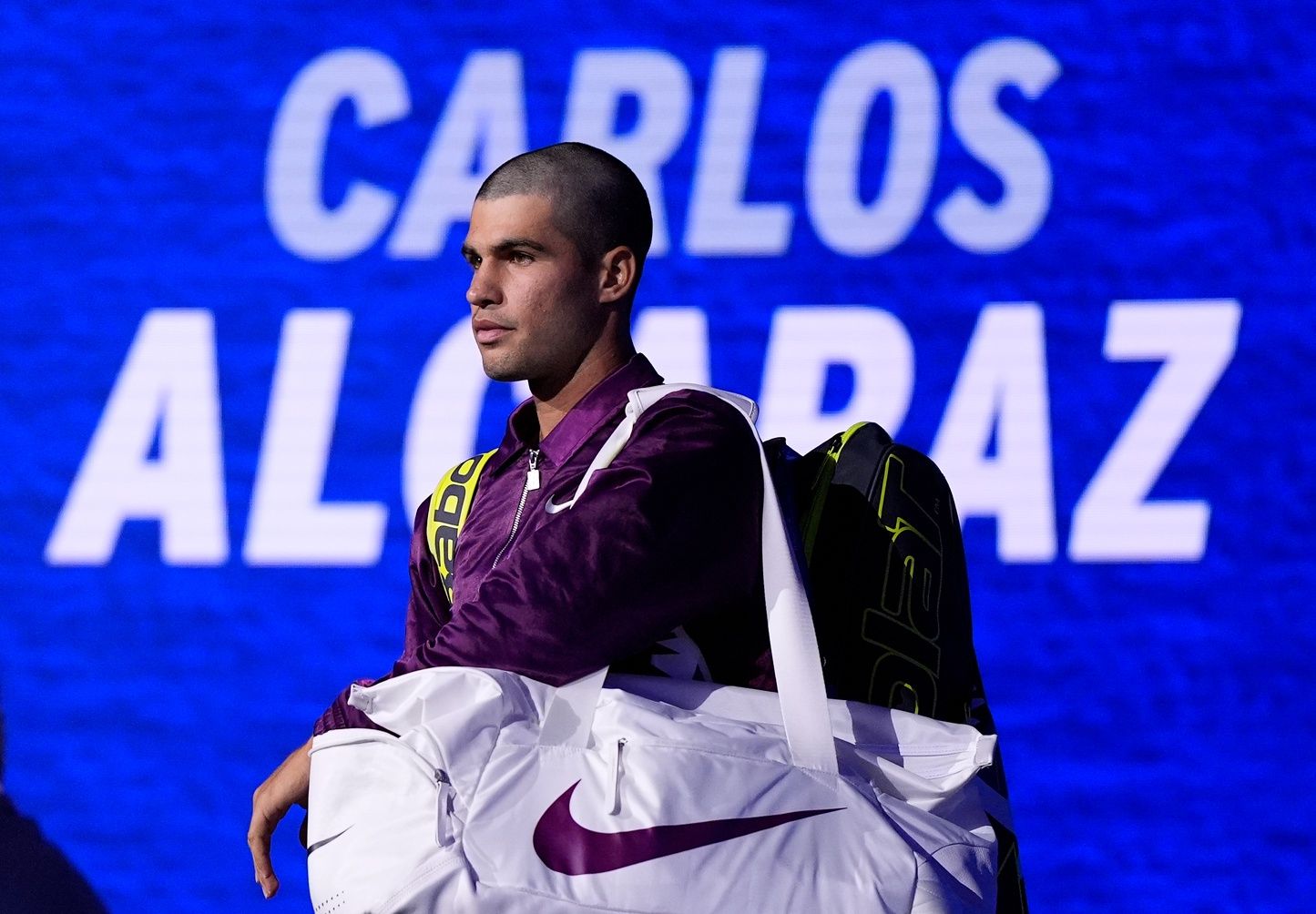 Flushing, NY, USA;  Carlos Alcaraz (ESP) enters to play Reilly Opelka (USA)(not pictured) on day two of the 2025 U.S. Open tennis tournament at the USTA Billie Jean King National Tennis Center.