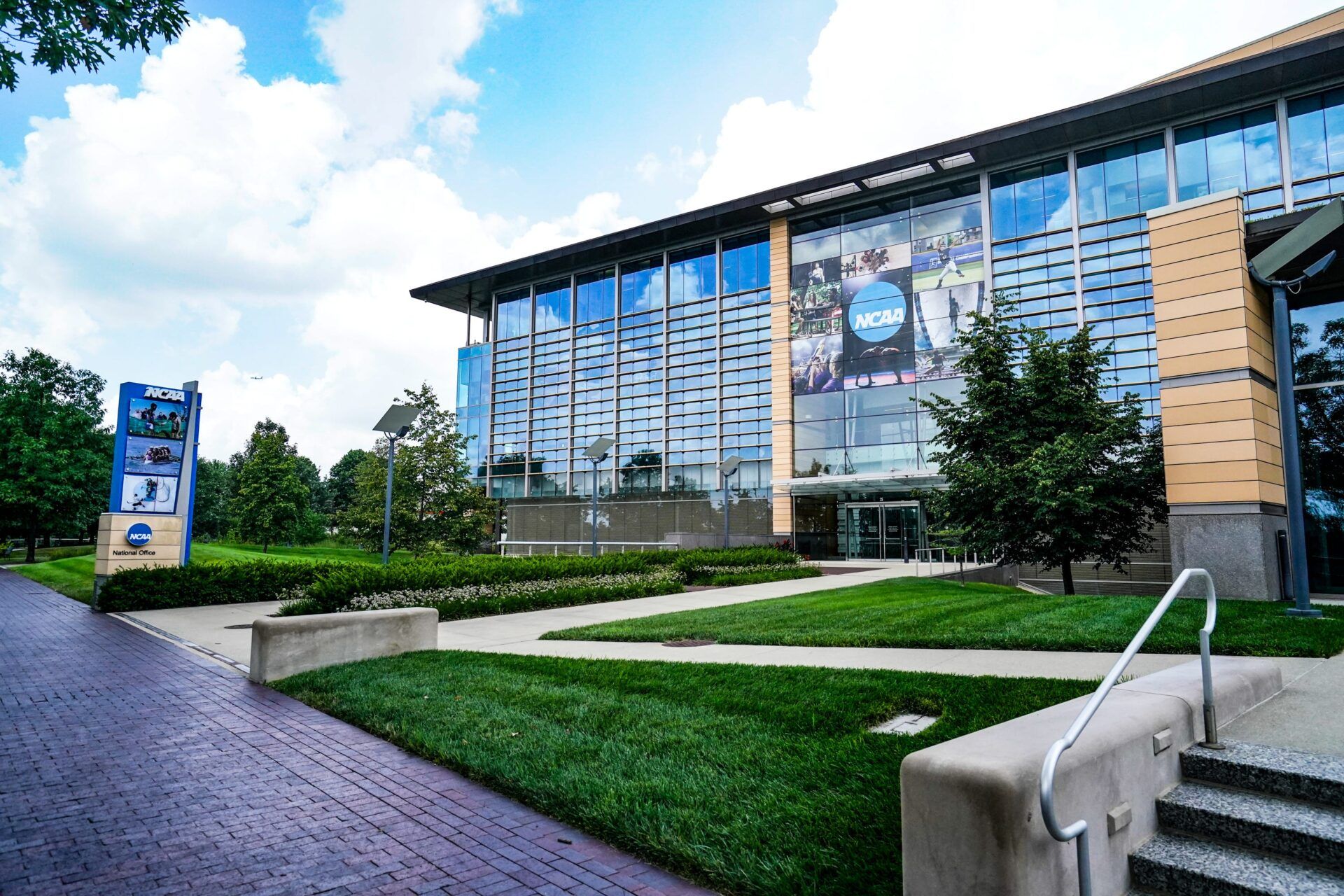 The NCAA headquarters on Wednesday, July 24, 2025, in Indianapolis.