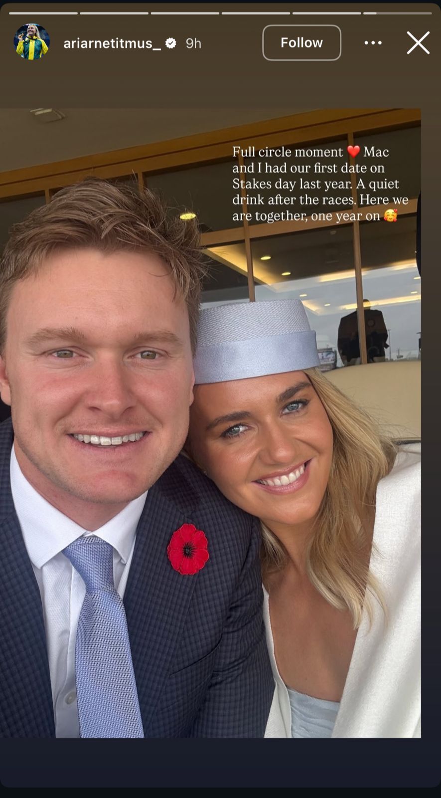 Still taken from Titmus' Instagram (source: @ariarnetitmus_/Instagram)