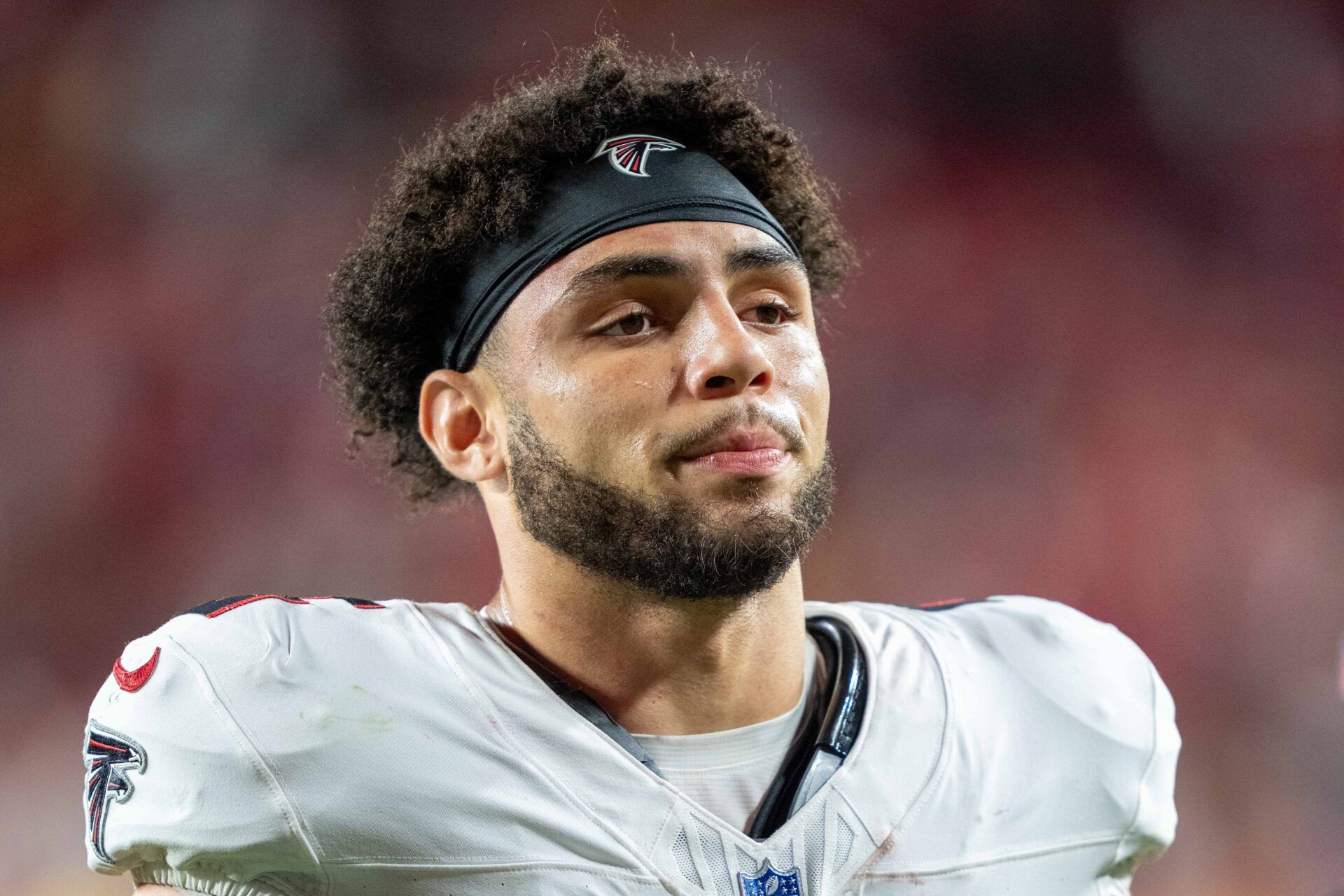 Atlanta Falcons wide receiver Drake London (5) after the game against the San Francisco 49ers at Levi's Stadium.
