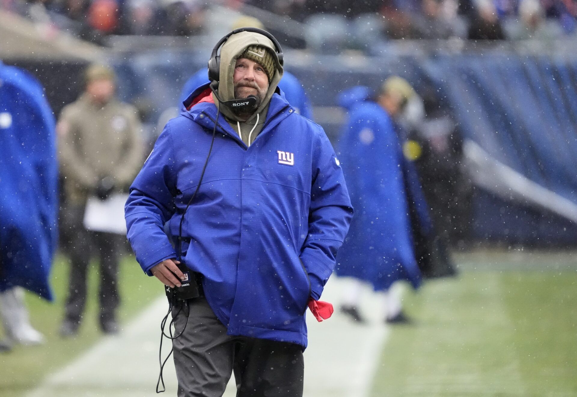 New York Giants head coach Brian Daboll during the second half against the Chicago Bears at Soldier Field.