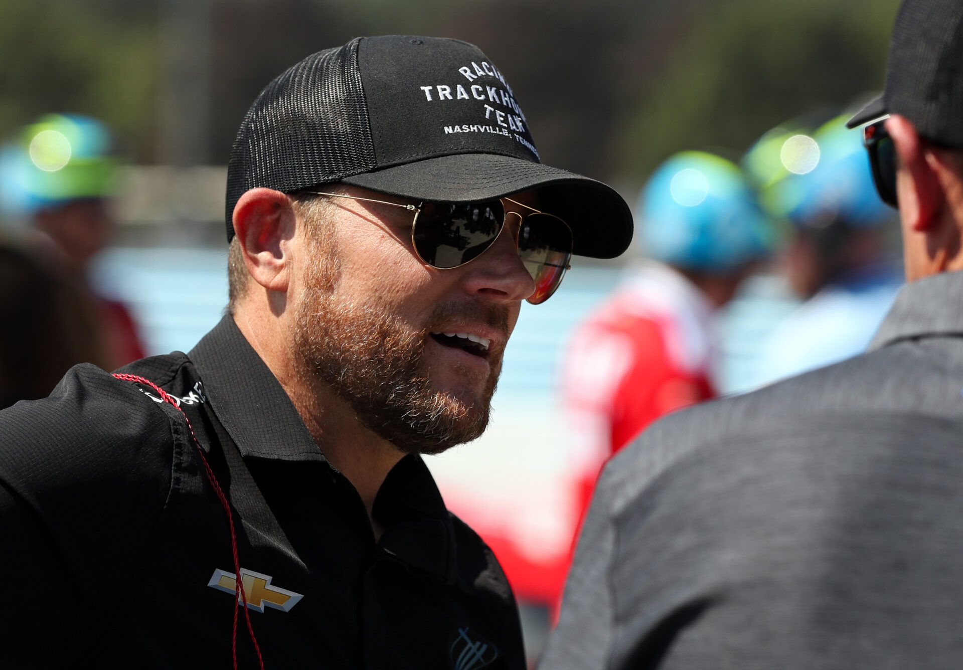 NASCAR Cup Series owner Justin Marks stands on pit road during practice and qualifying for the Go Bowling at The Glen at Watkins Glen International.