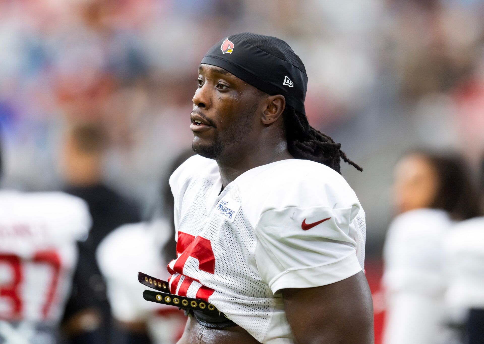 Arizona Cardinals defensive lineman Darius Robinson (56) during the Red and White practice in training camp at State Farm Stadium.