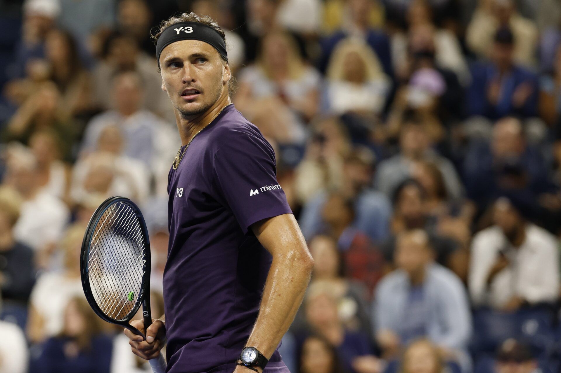 Alexander Zverev (GER) reacts after winning a game against Jacob Fearnley (GBR) (not pictured) on day five of the 2025 US Open tennis tournament at Billie Jean King USTA National Tennis Center.