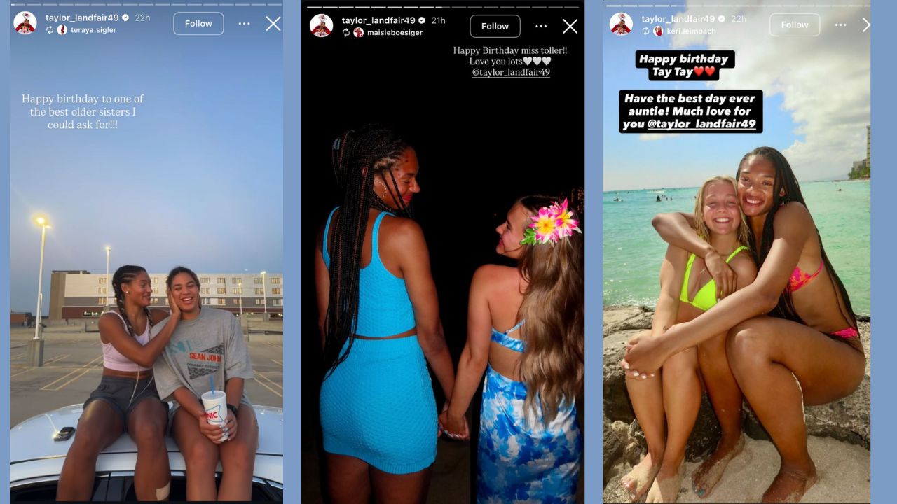 Still taken from Nebraska Volleyball star Landfair's Instagram (Source: @taylor_landfair49/Instagram)