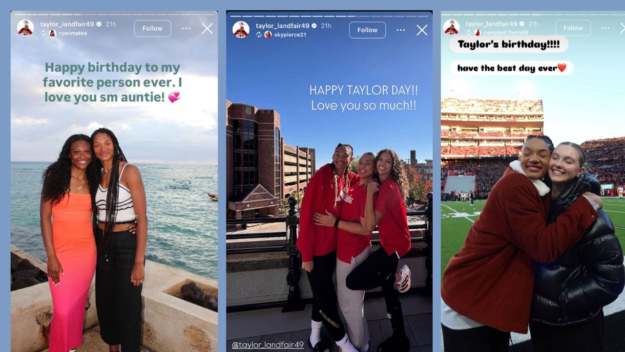 Still taken from Nebraska Volleyball star Landfair's Instagram (Source: @taylor_landfair49/Instagram)