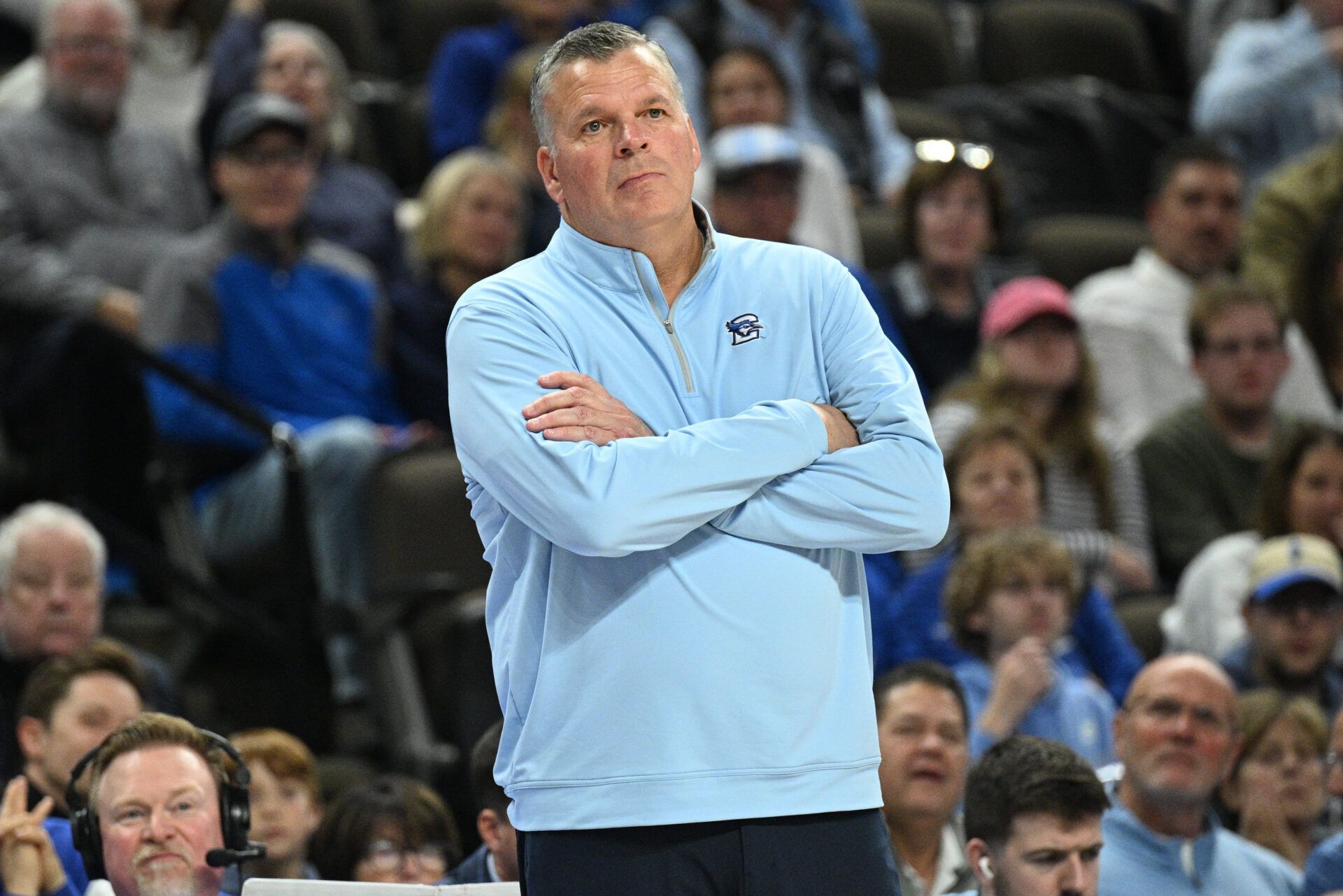 Creighton Bluejays head coach Greg McDermott watches action against the South Dakota Coyotes during the second half at CHI Health Center Omaha.