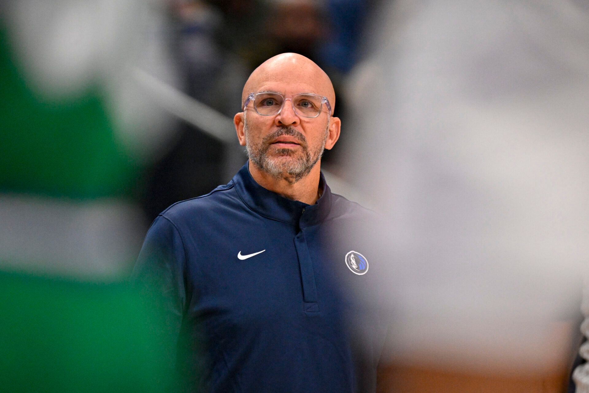Dallas Mavericks head coach Jason Kidd looks on during the first quarter against the Phoenix Suns at the American Airlines Center.