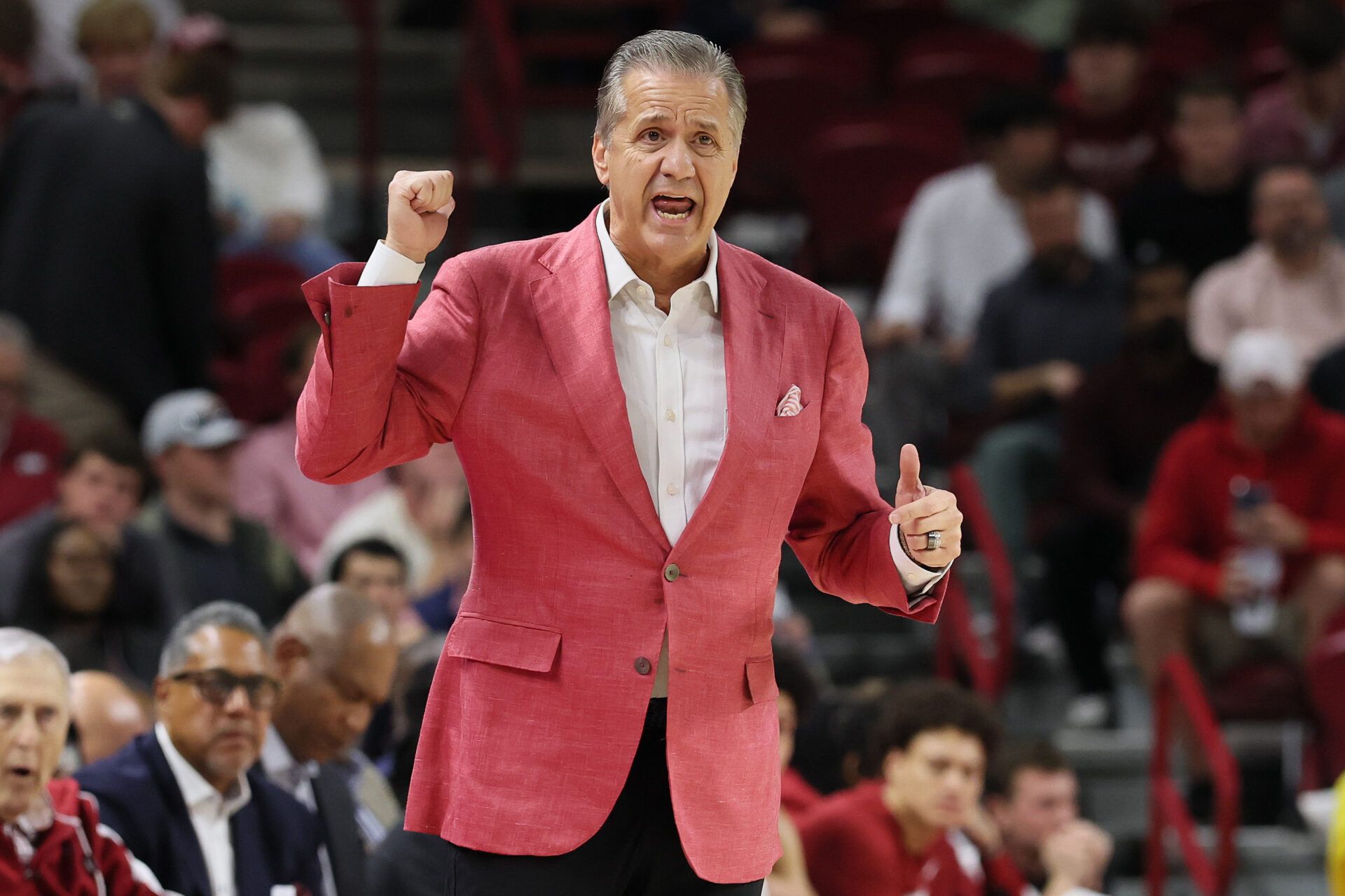 Arkansas Razorbacks head coach John Calipari during the first half against the UCA Bears at Bud Walton Arena.