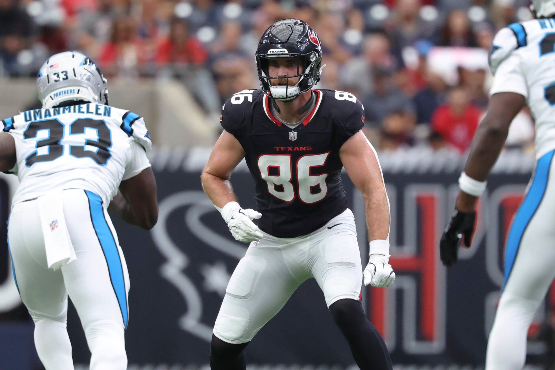 Houston Texans tight end Dalton Schultz (86) in action during the game against the Carolina Panthers at NRG Stadium.
