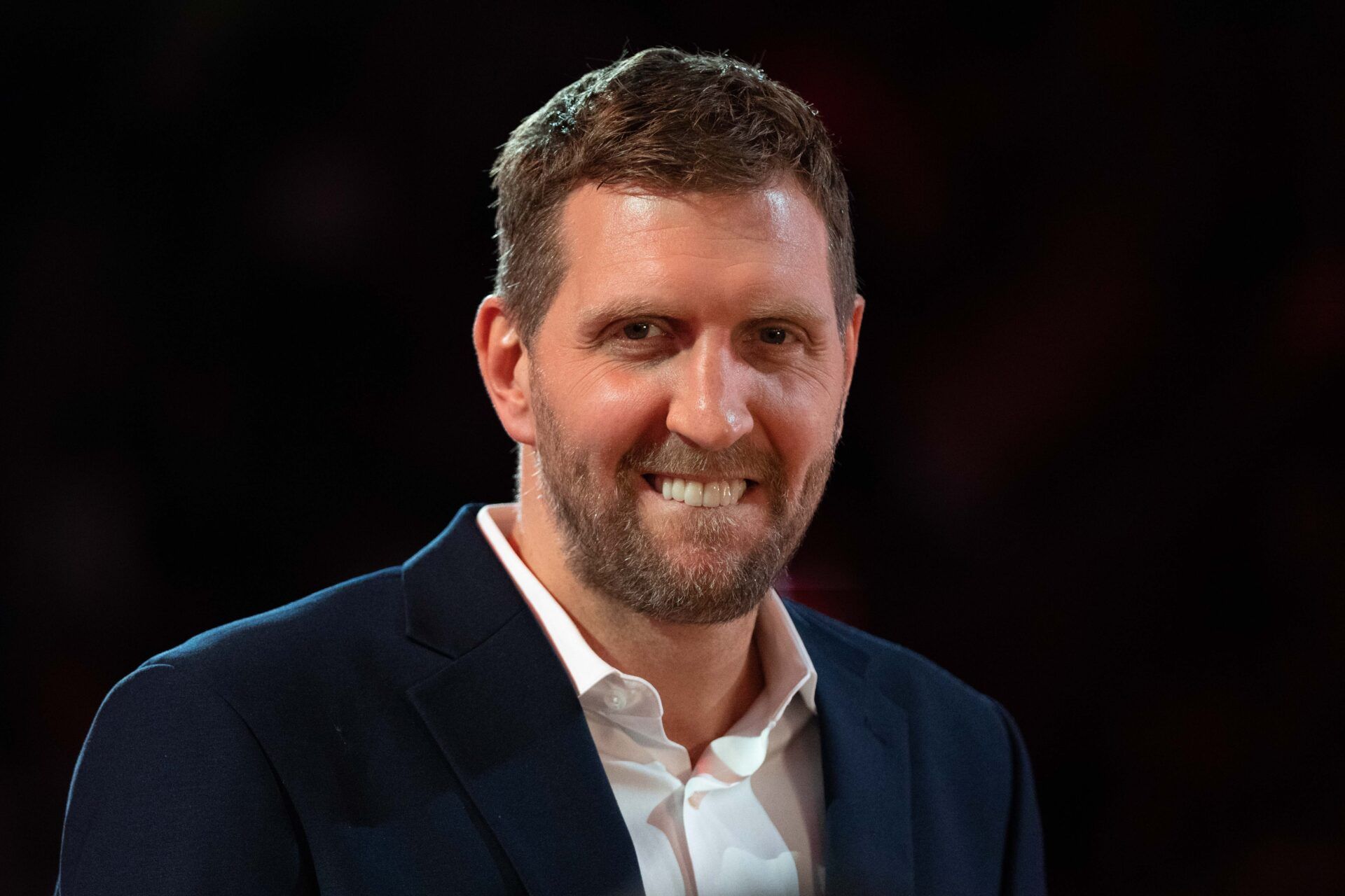 NBA great Dirk Nowitzki before the 2022 NBA All-Star Game at Rocket Mortgage FieldHouse.