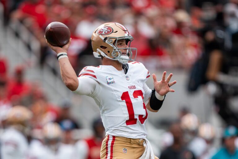 San Francisco 49ers quarterback Brock Purdy (13) during the third quarter against the Jacksonville Jaguars at Levi's Stadium.