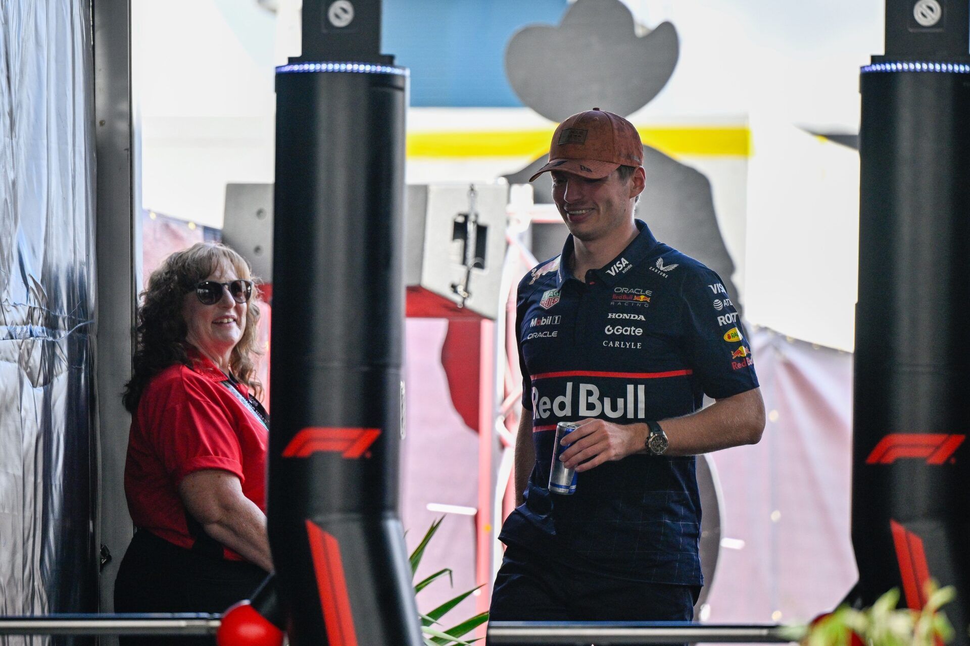 Oracle Red Bull Racing driver Max Verstappen (1) of Team Netherlands arrives at the track before qualifying sessions for the 2025 US Grand Prix at Circuit of The Americas Austin.