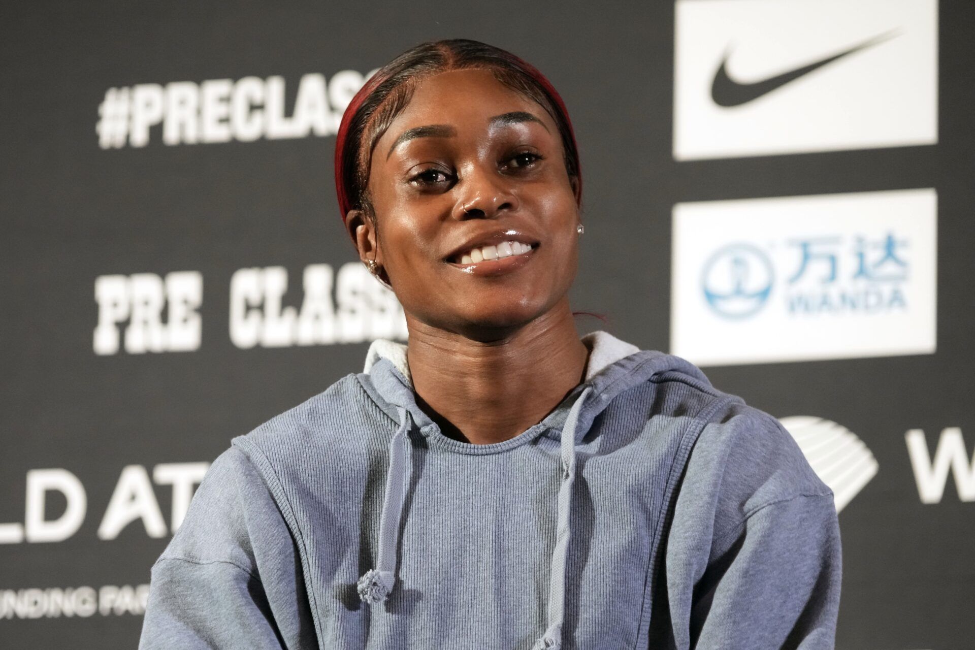 Elaine Thompson-Herah (JAM) during a press conference prior to the 47th Prefontaine Classic at the Graduate Eugene hotel.