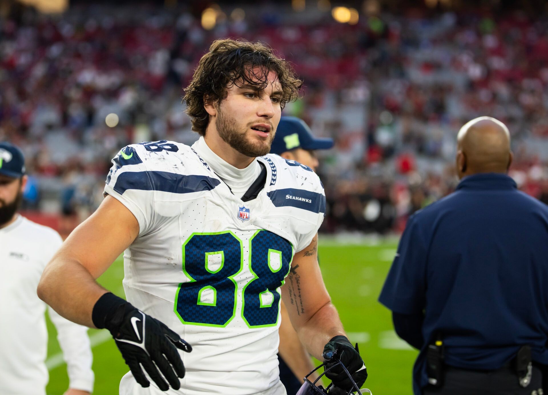 Seattle Seahawks tight end AJ Barner (88) against the Arizona Cardinals at State Farm Stadium.