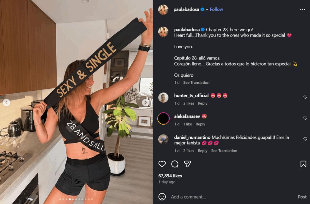 Paula Badosa on Instagram