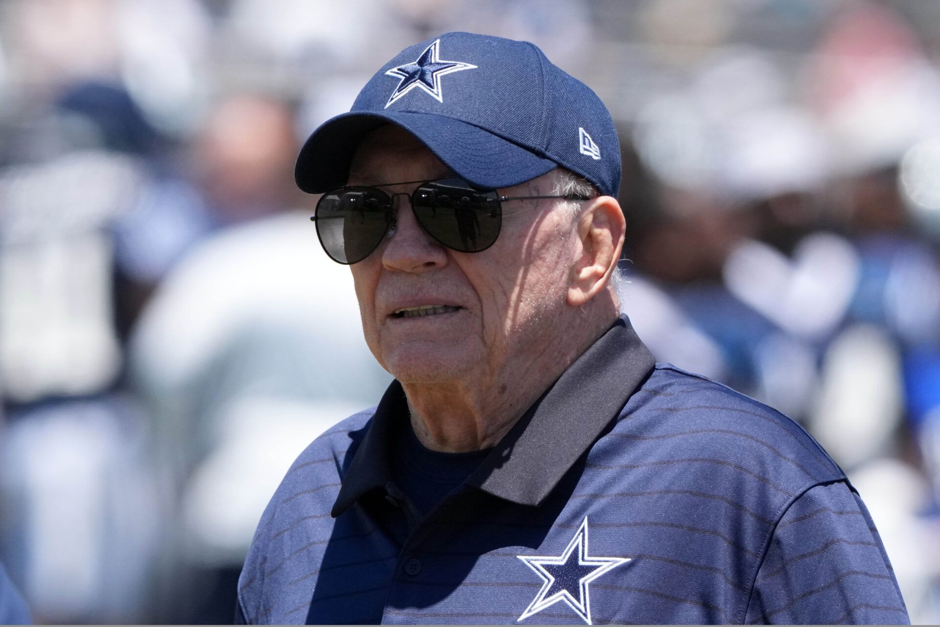 Dallas Cowboys owner Jerry Jones at training camp at the River Ridge Fields.