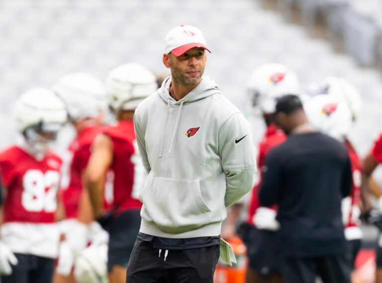 Arizona Cardinals head coach Jonathan Gannon during training camp at State Farm Stadium.