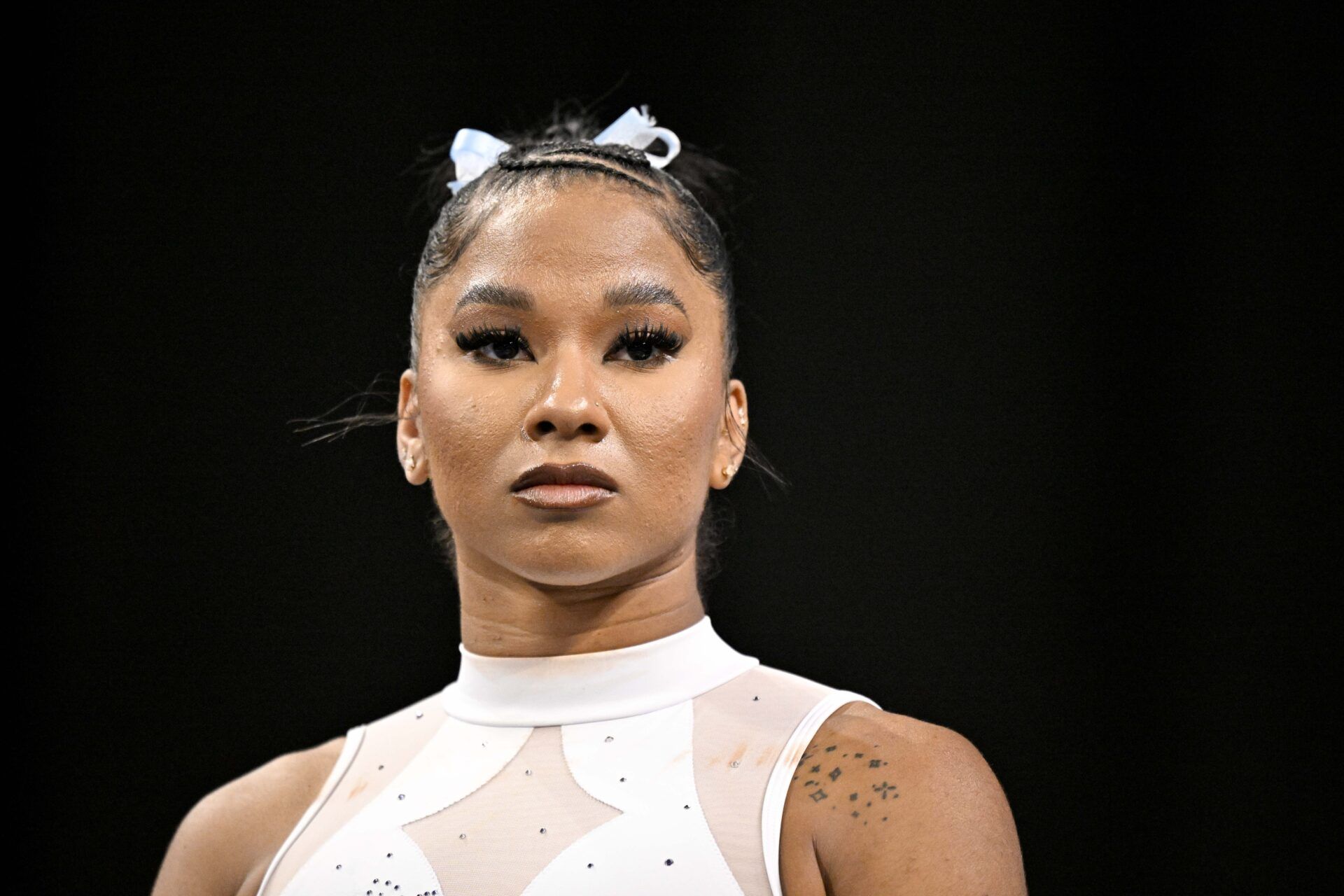 UCLA Bruins gymnast Jordan Chiles looks on before the 2025 Women's National Gymnastics Championship at Dickies Arena.
