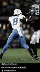 Chargers RB Omarion Hampton's cryptic TikTok post teasing his return. Image source: Omarion Hampton on TikTok