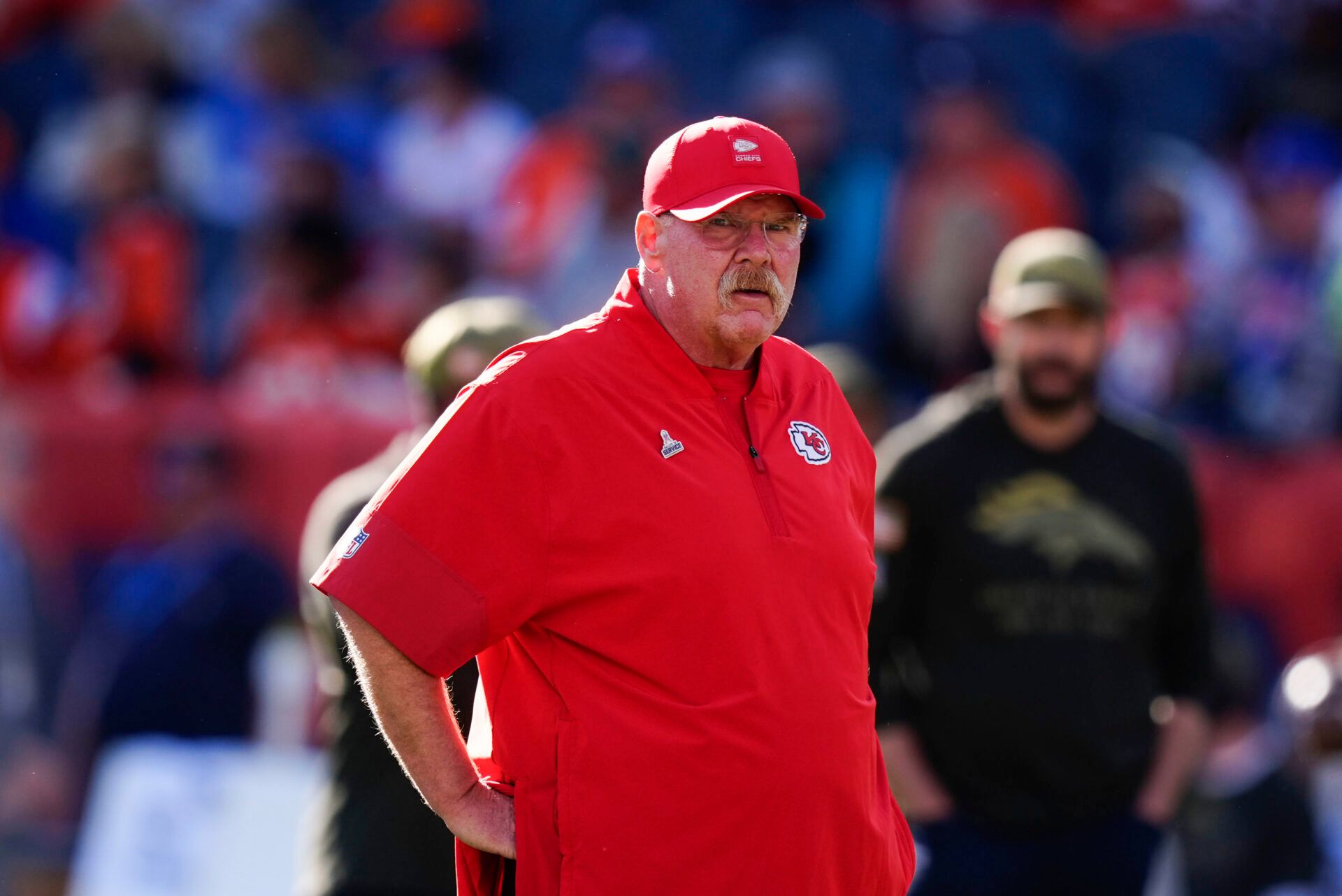 Kansas City Chiefs head coach Andy Reid before the game against the Denver Broncos at Empower Field at Mile High.
