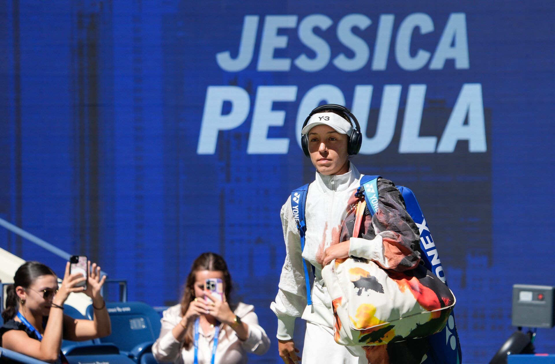 Jessica Pegula (USA) enters to play Ann Li (USA) (not pictured) on day eight of the 2025 U.S. Open tennis tournament at the USTA Billie Jean King National Tennis Center.